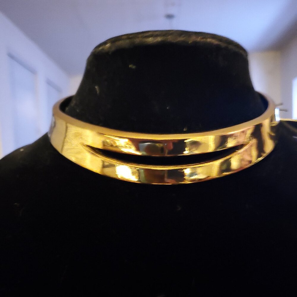 Robert Lee Morris 24K Gold Plate Choker Necklace Adjustable